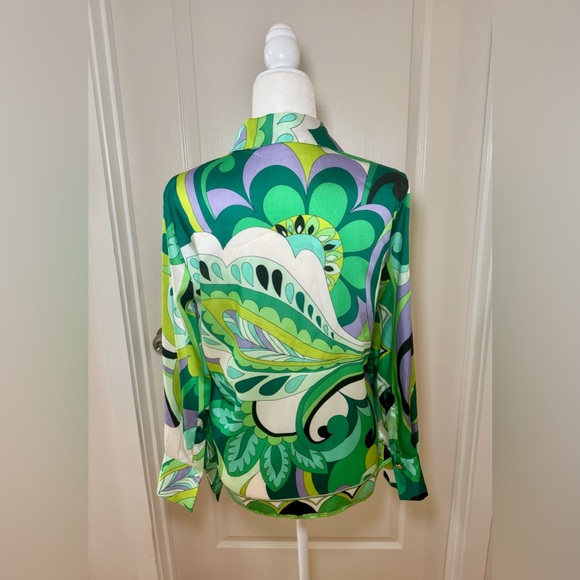 ZARA Retro Printed Co-Ord Set —Button-Down Blouse + High Waist Skirt, Small - Picture 3 of 9